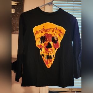 Pizza with skull boys long sleeve